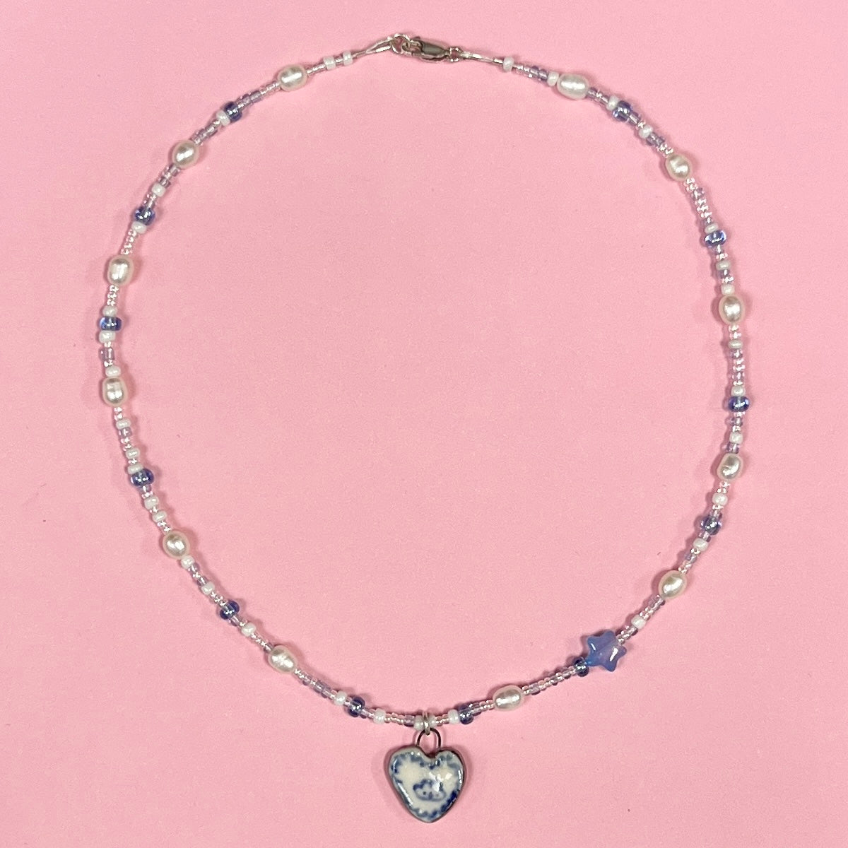 "Angel" Cloudy Heart Necklace