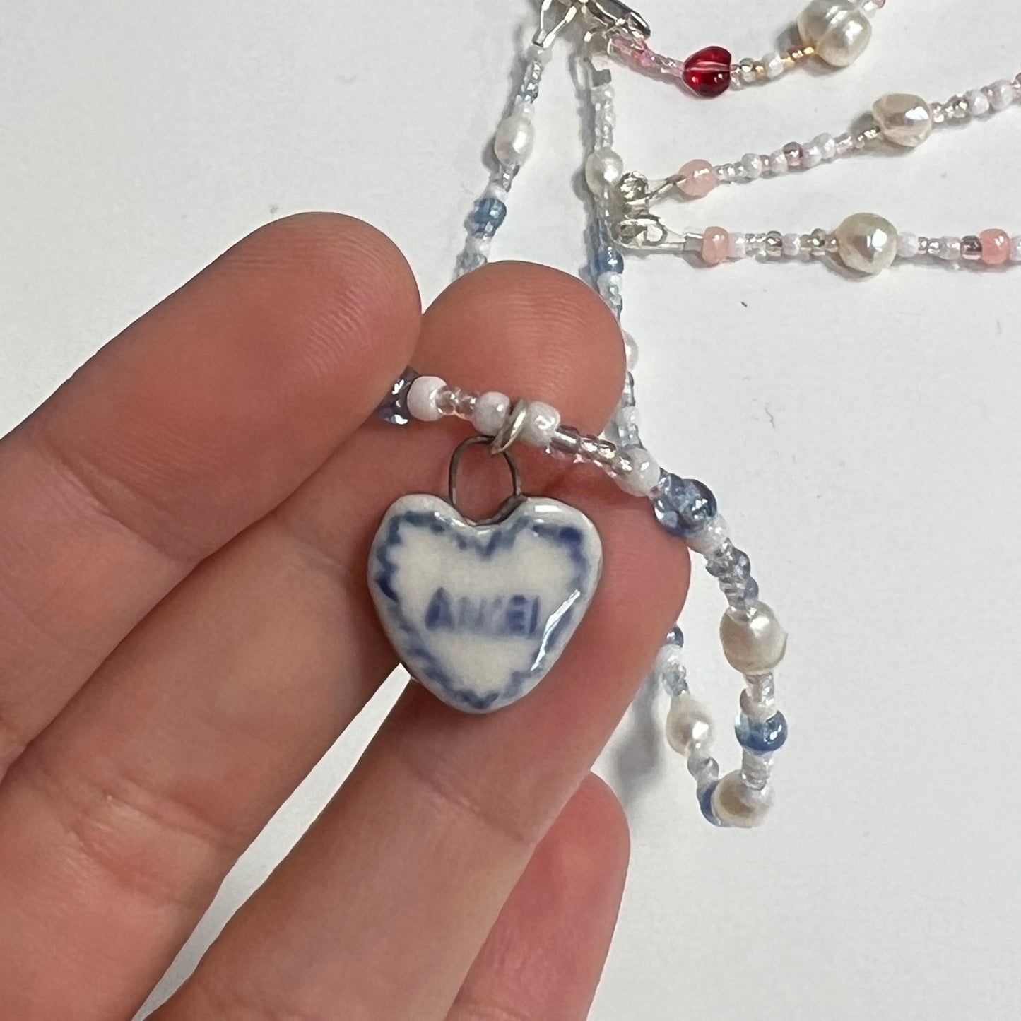 "Angel" Cloudy Heart Necklace