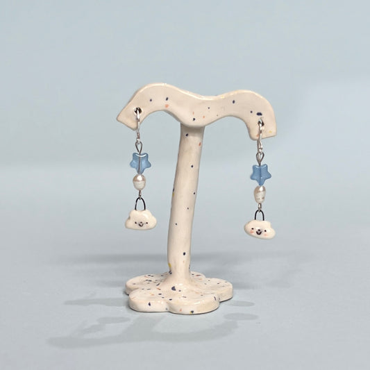 Pearly Star Cloud Earrings