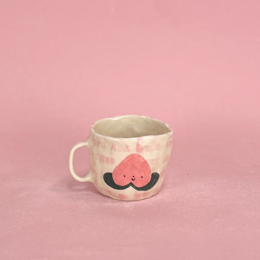 Peach Gingham Mug