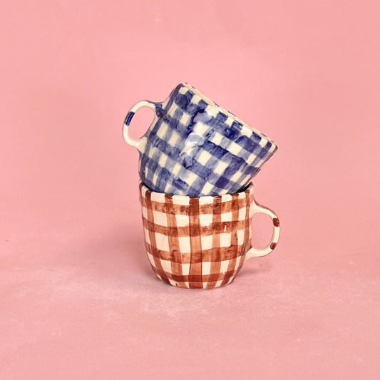 Gingham Mugs