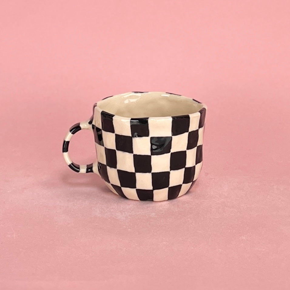 Black Small Checkerboard Mug