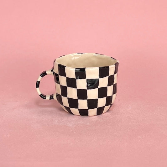 Black Small Checkerboard Mug