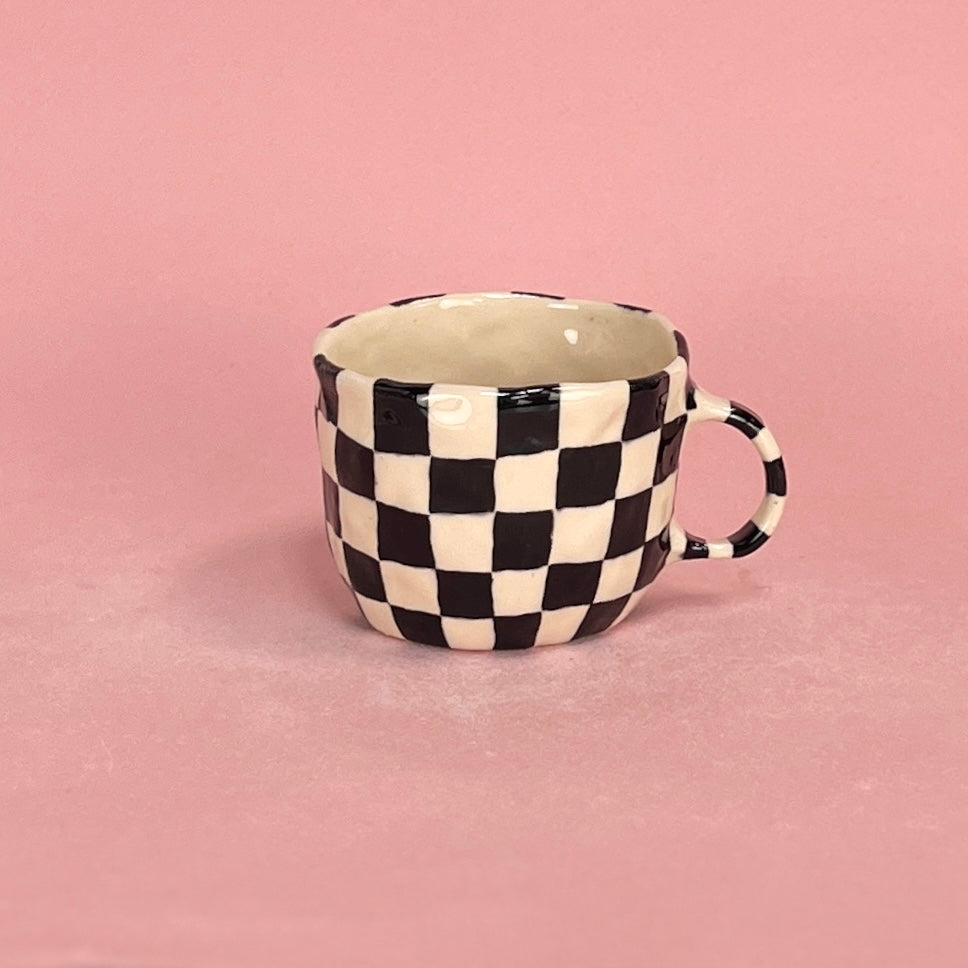 Black Small Checkerboard Mug