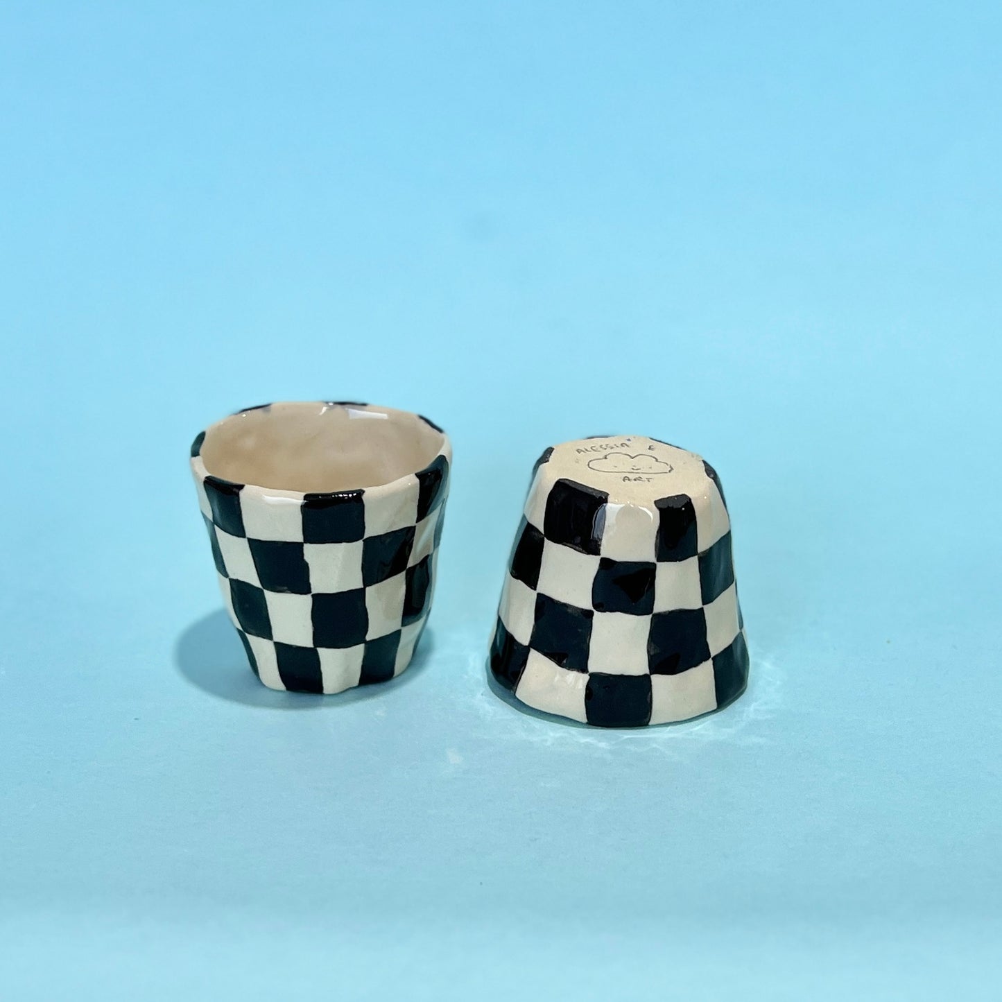 Checkerboard Espresso Cups