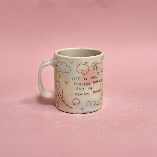 "I am gentle" Bubblegum Scribble Mug