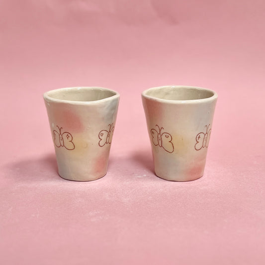 Bubblegum Butterfly Latte Cups