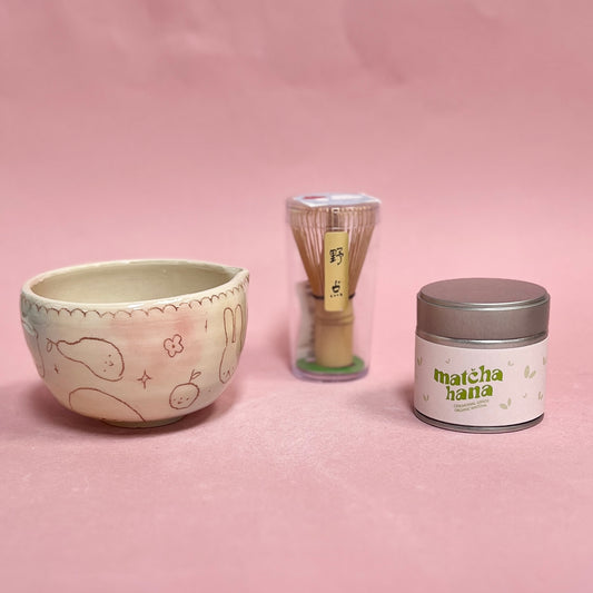 Bubblegum Brown Scribble Matcha Bowl