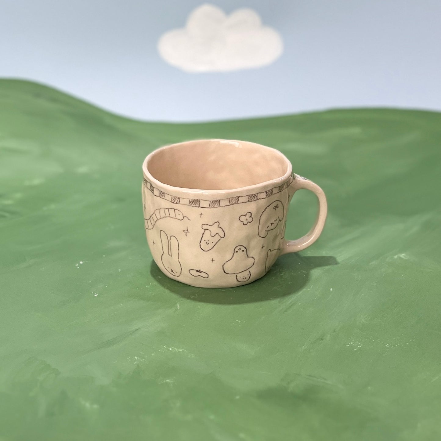Checkerboard Scribble Mug - Black