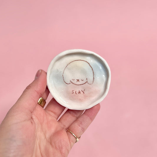Bubblegum "SLAY" Pup Trinket Dish
