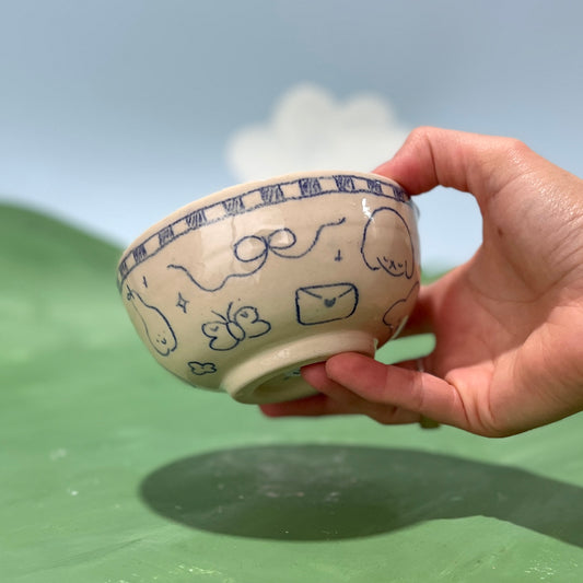 Checkerboard Scribble Matcha Bowl