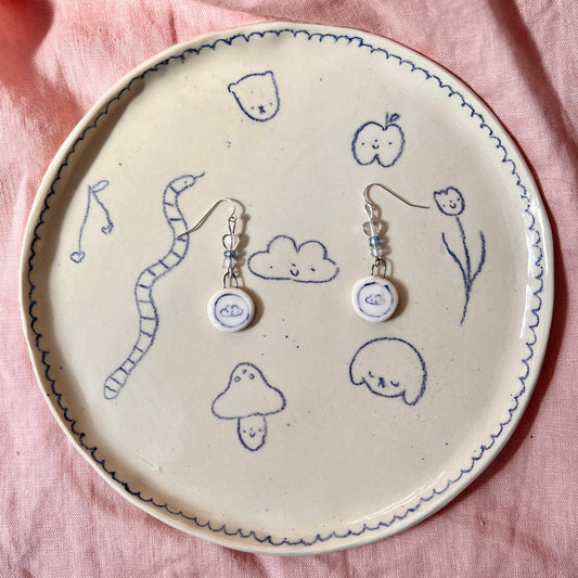 Blue and White Cloud Earrings