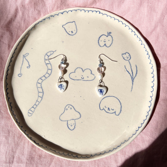 Navy Ribbon Earrings
