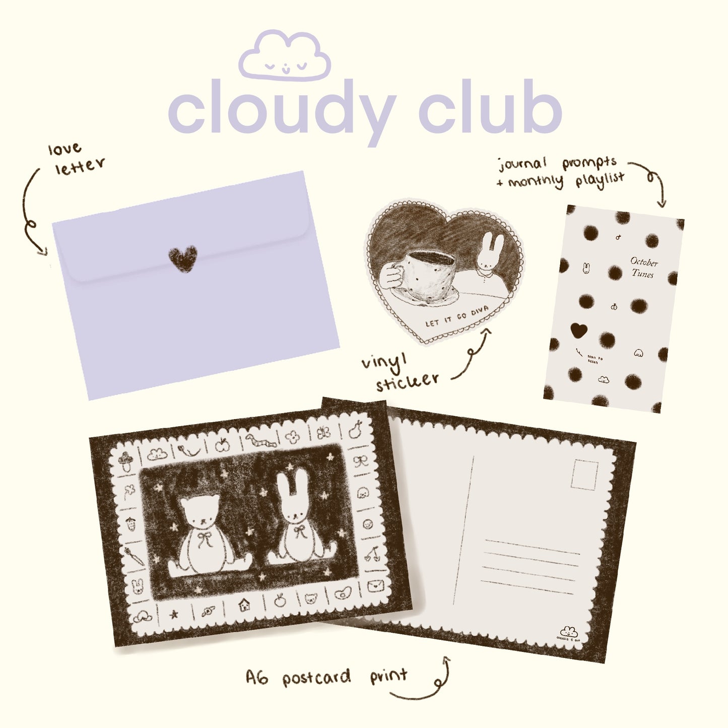 Cloudy Club - a monthly snail mail club