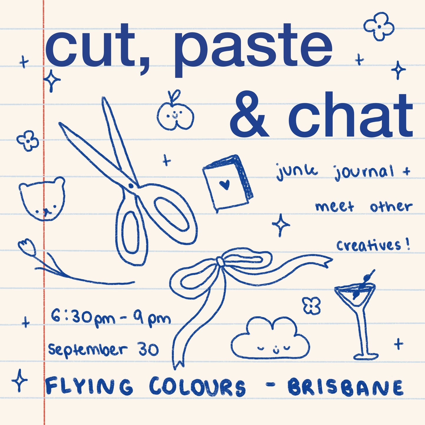 Cut, Paste and Chat 🎀 a junk journalling and creative meet up | 30th September, 6:30pm [BRISBANE]