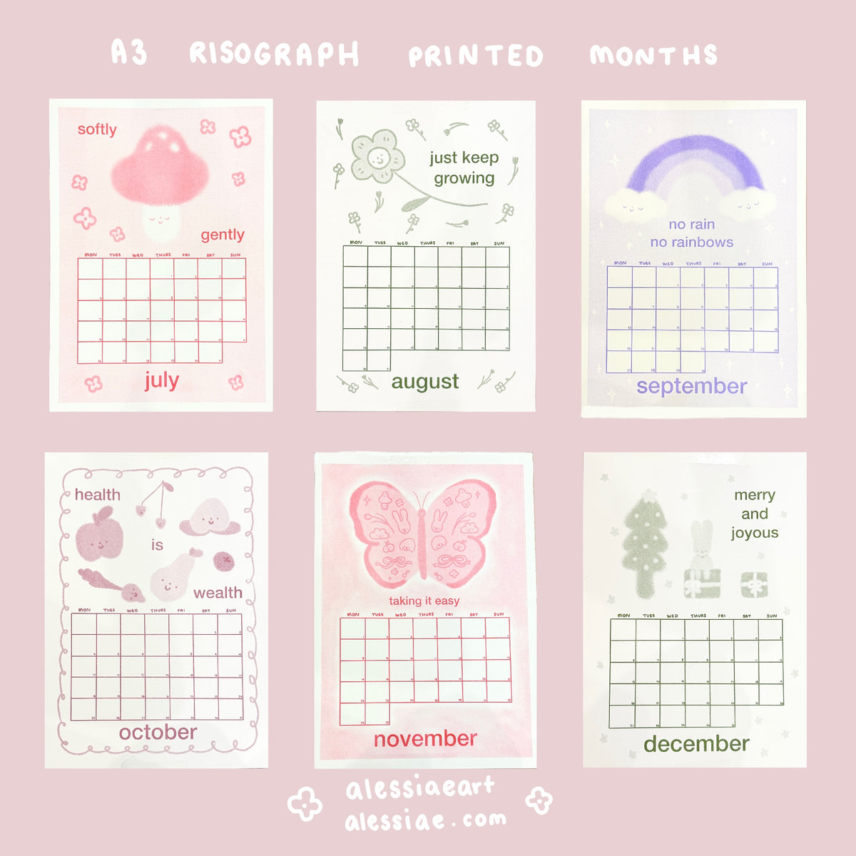 2027 Affirmations Risograph Calendar - A3