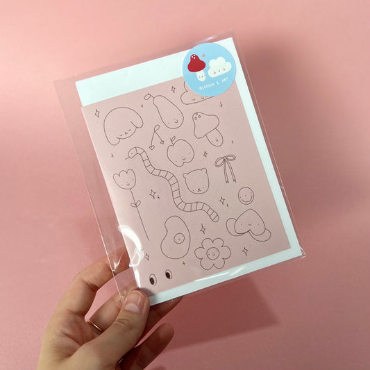 Pink Scribbles Greeting Card